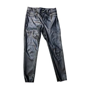 Faux Leather‎ Zipper Ankle Pants Womens Large